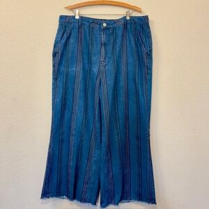 Womens Cider Denim High Waist Retro Stripe Flared Jeans Curve & Plus Size 1X